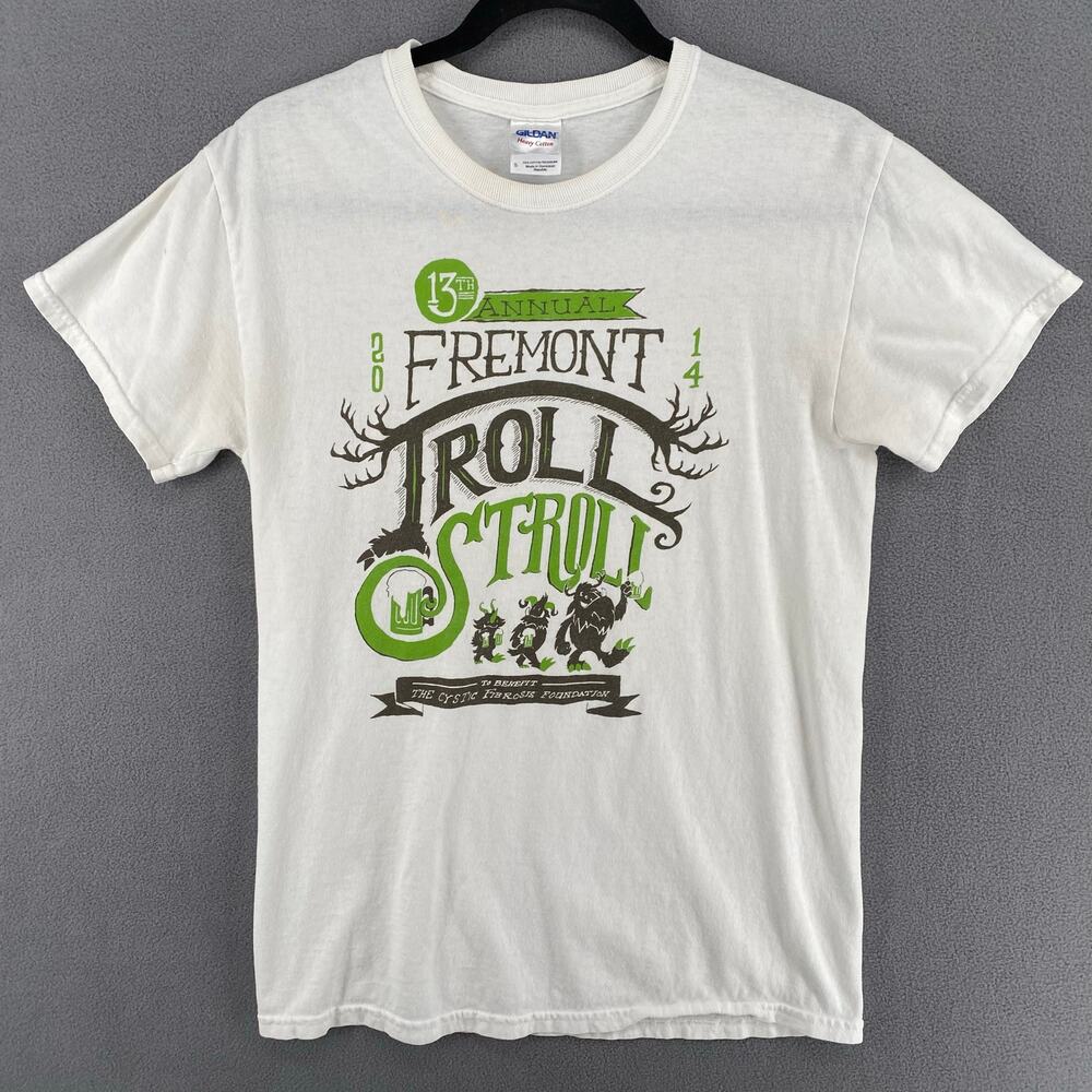 Seattle 13th Annual Fremont Troll Stroll 2014‎ T Shirt Unisex S White Beer PNW